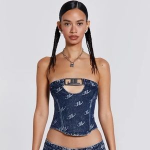 MONOGRAM STRAPLESS CORSET TOP